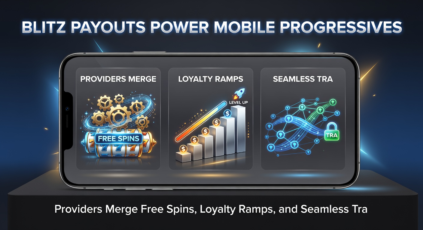 Dynamic graphic of a slot machine interface with lightning bolt payout icons, spinning reels in free spin mode, and a loyalty progress bar nearing platinum status