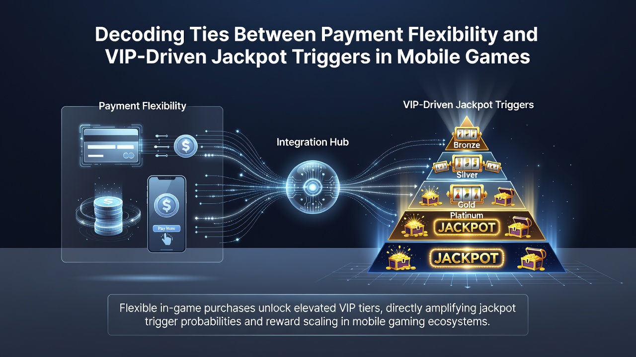 VIP dashboard in a mobile slot game displaying jackpot trigger conditions and payment history