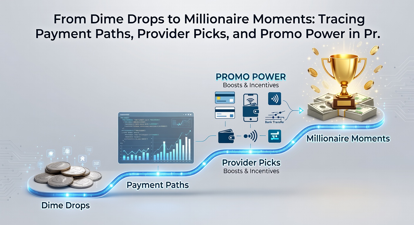 Dynamic graphic of slot providers' logos connected by jackpot streams, with payment arrows and bonus explosions illustrating networked wins