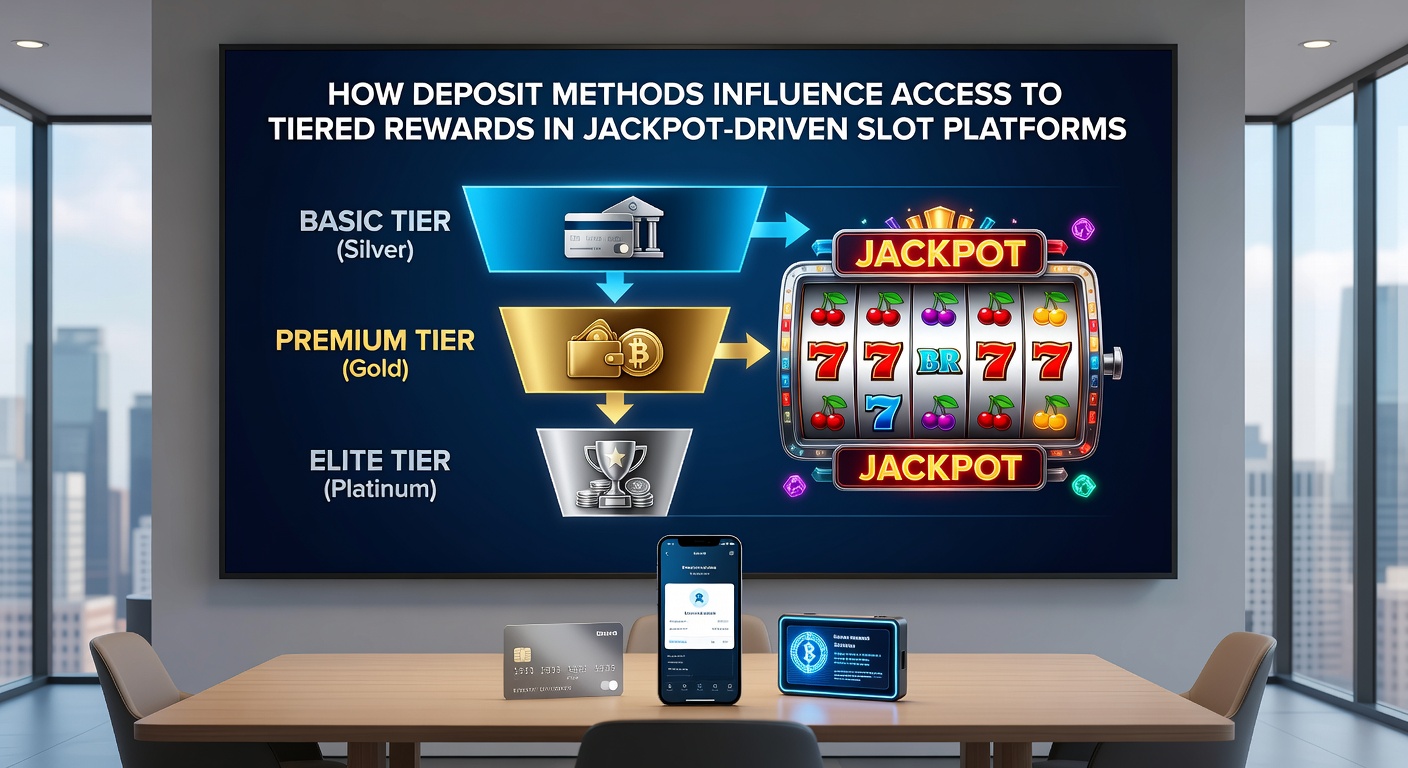 Diagram showing deposit method flow into loyalty tier systems and jackpot qualification