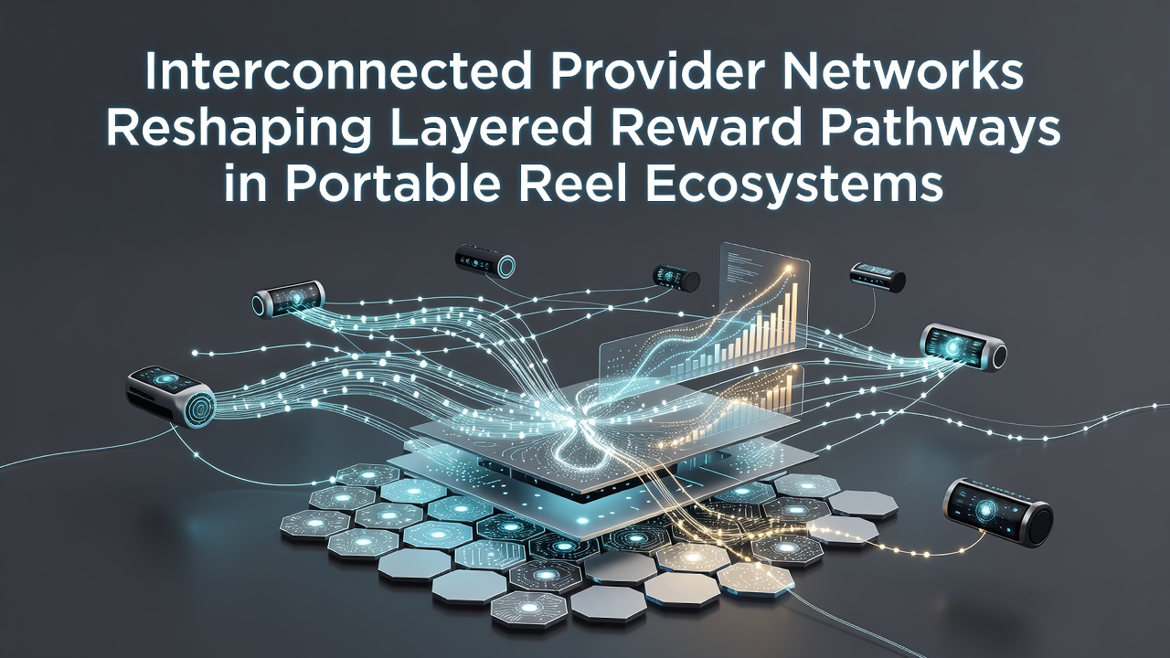 Interconnected slot provider networks displayed on multiple mobile devices showing shared reward pathways and layered bonus systems