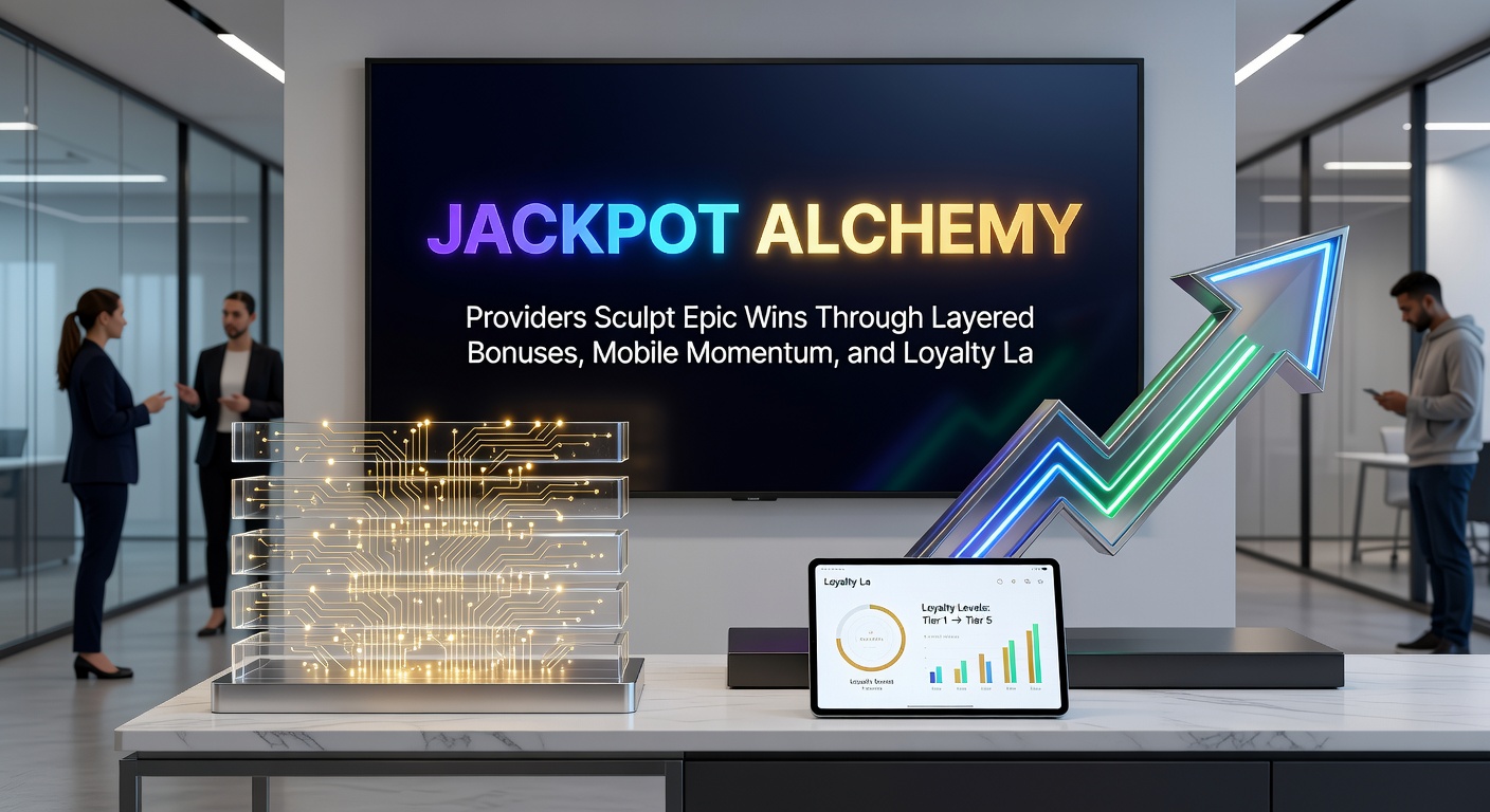 Dynamic loyalty ladder graphic illustrating player progression from bronze to diamond tiers with bonus multipliers and jackpot entries