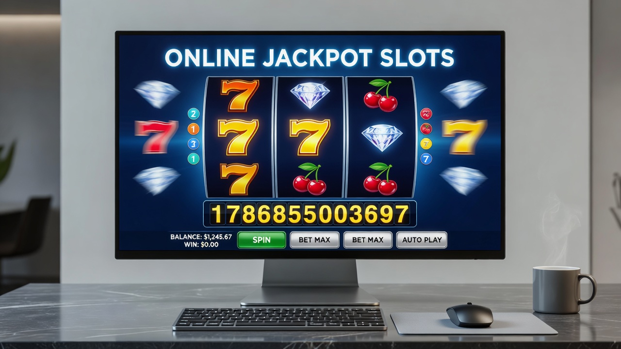 Mobile screen displaying online jackpot slots with bonus round activation and payout notification
