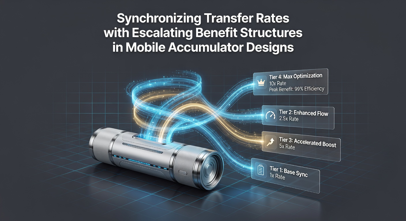 Mobile accumulator designs showing synchronized transfer systems and layered benefit structures in progressive slot environments
