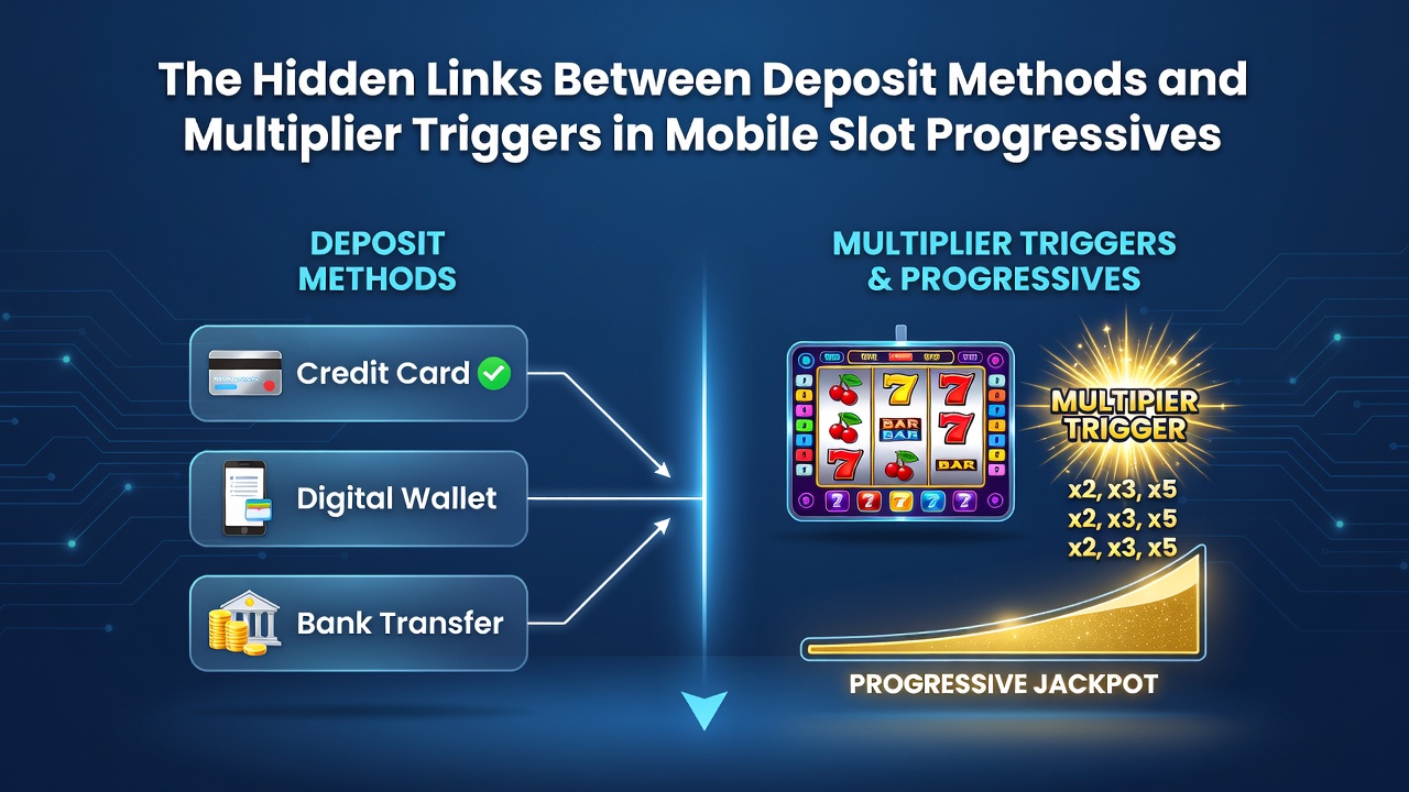 Mobile device displaying progressive slot interface with deposit options and multiplier indicators