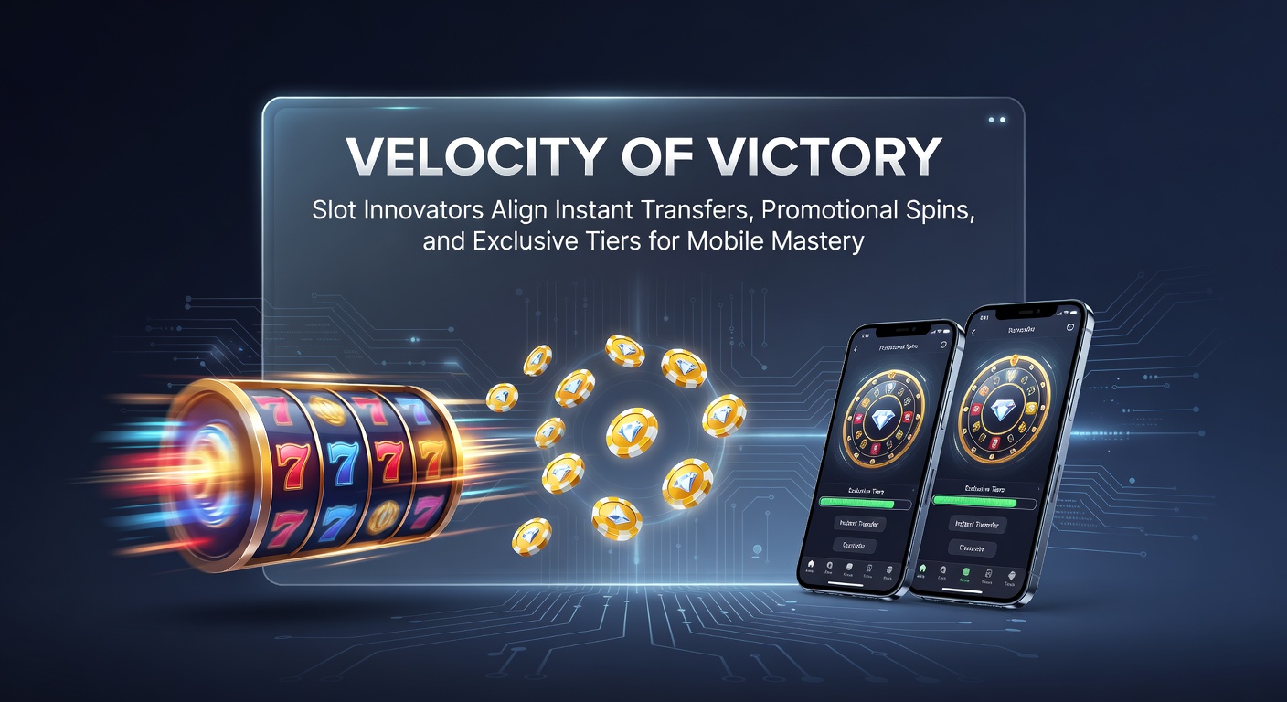 Dynamic mobile slot interface showcasing instant transfer icons, spinning promotional reels, and glowing exclusive tier badges on a smartphone screen